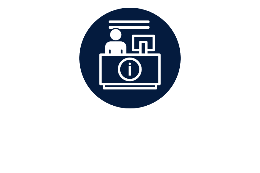 Icon graphic showing a help desk