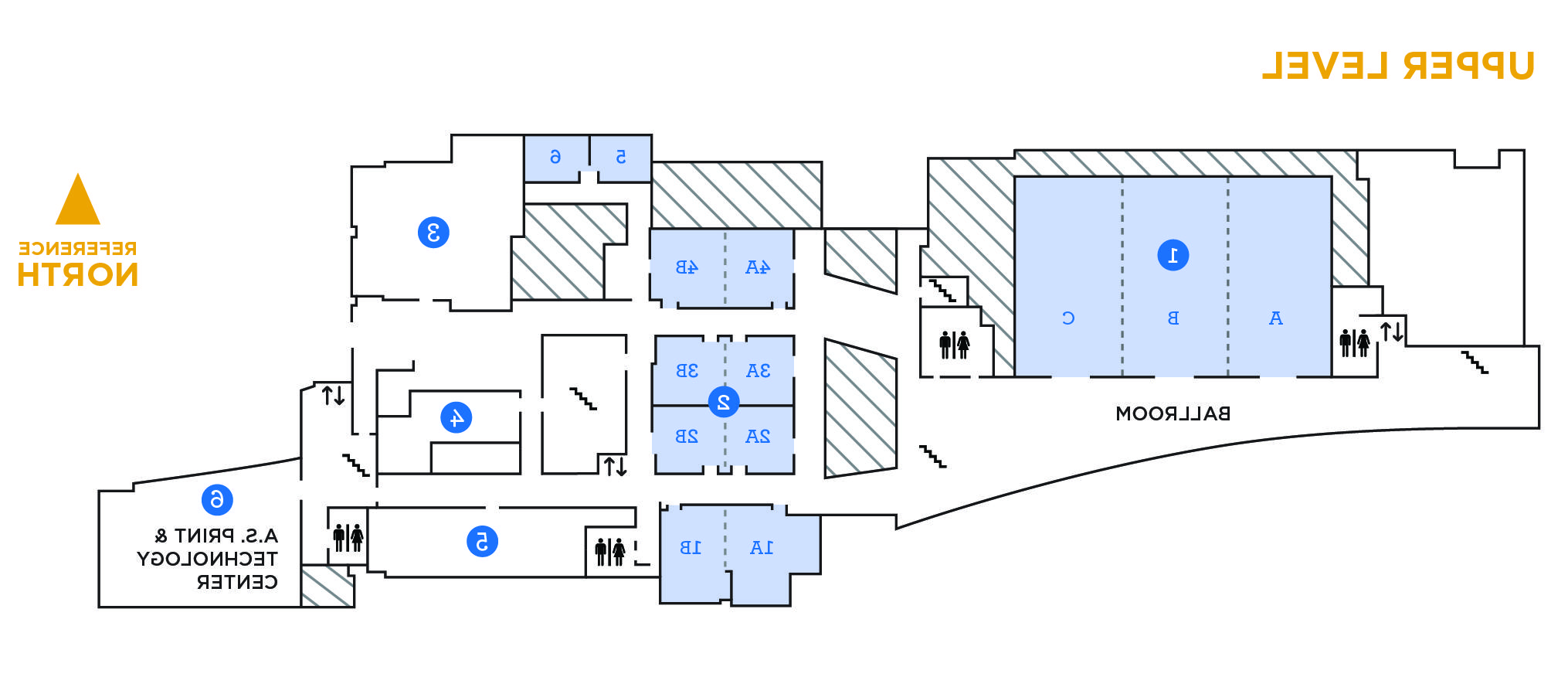 Image of Student Union Building Upper Level Floor Directory.